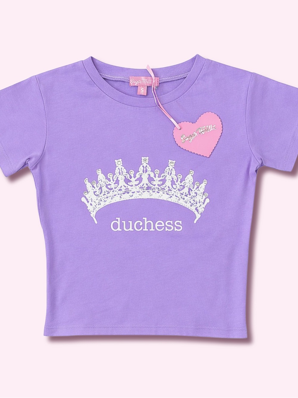 Sugar Thrillz Crown Glitter Baby Tee NWT Small Dolls Kill Y2K Crop Top Duchess
